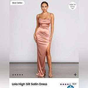 Windsor Lola high slit dress - rose gold - never worn